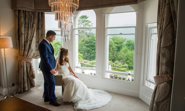 Bride and Groom at Laura Ashley Belsfield Hotel