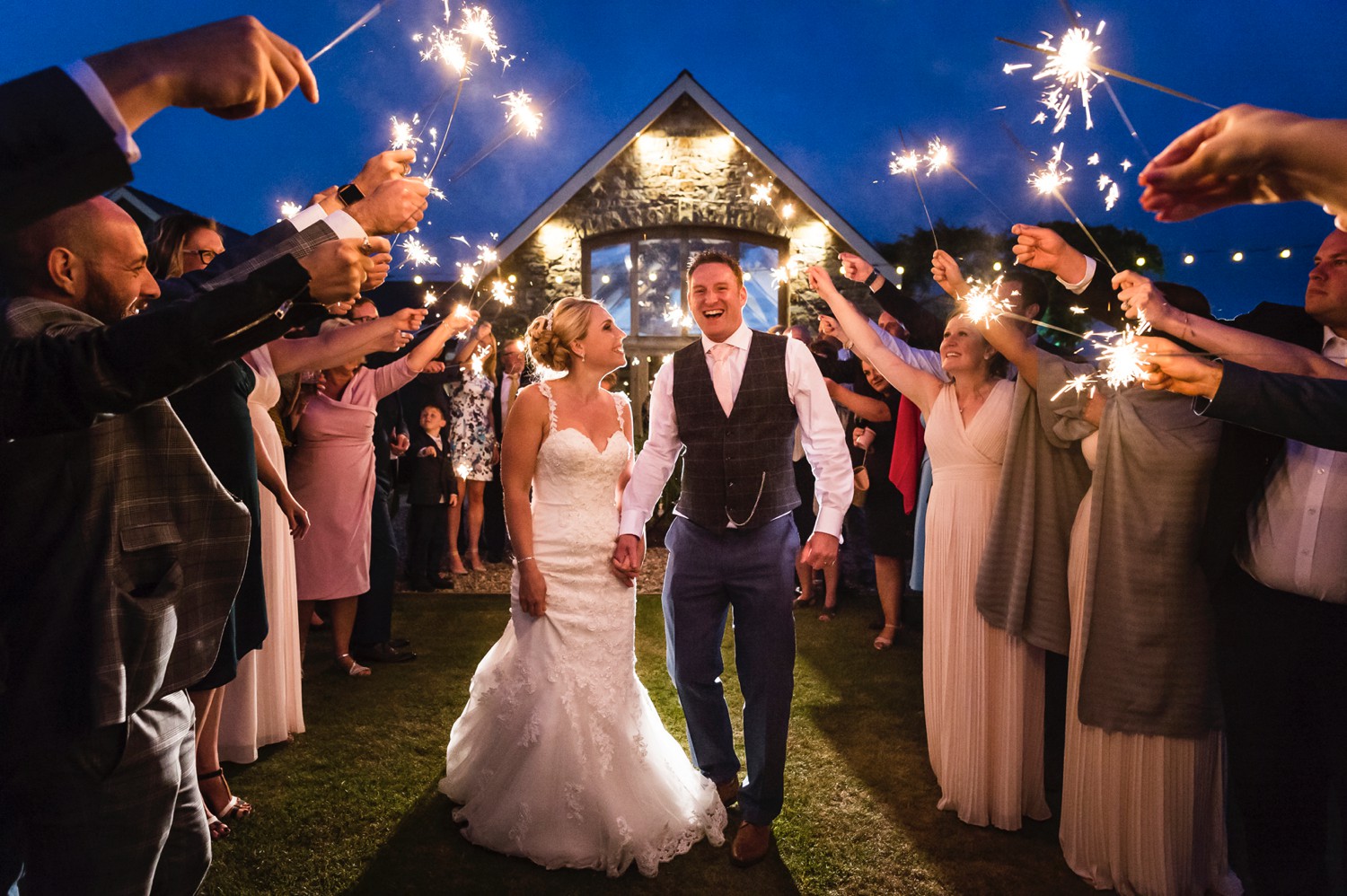 Sparklers Wedding Photograph