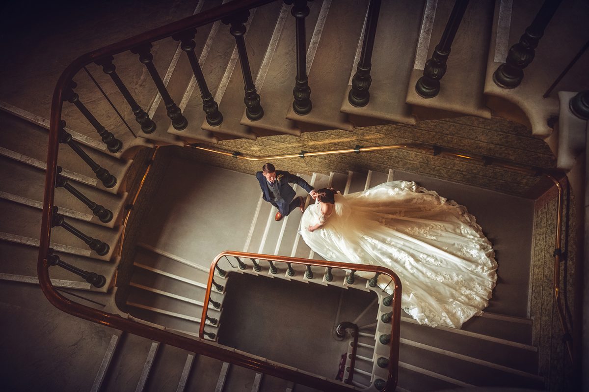 Staircase Wedding Photograph Liverpool