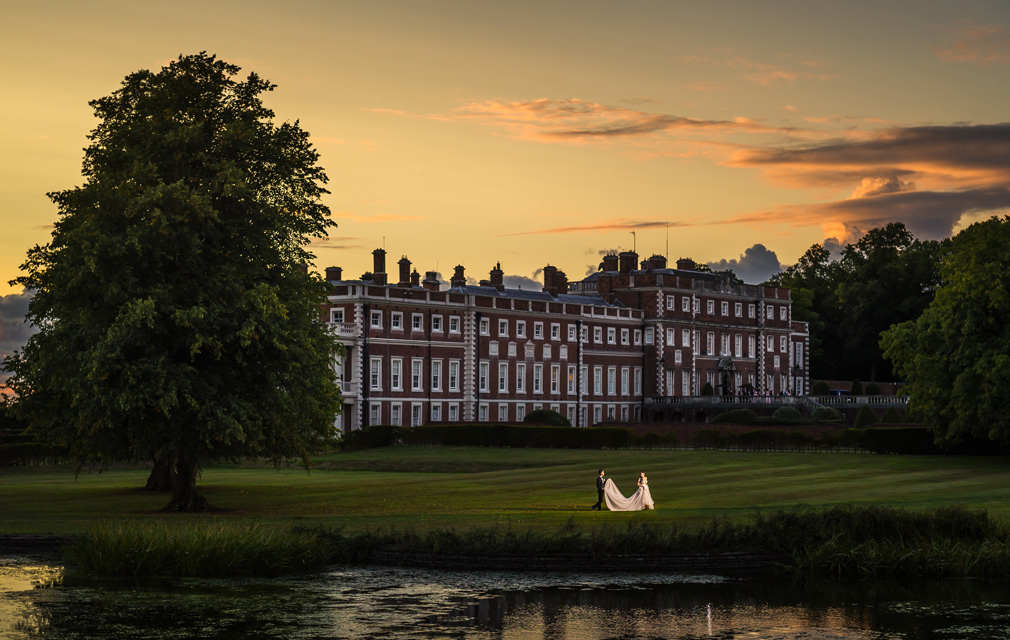 Knowsley Hall Wedding Lake Sunset