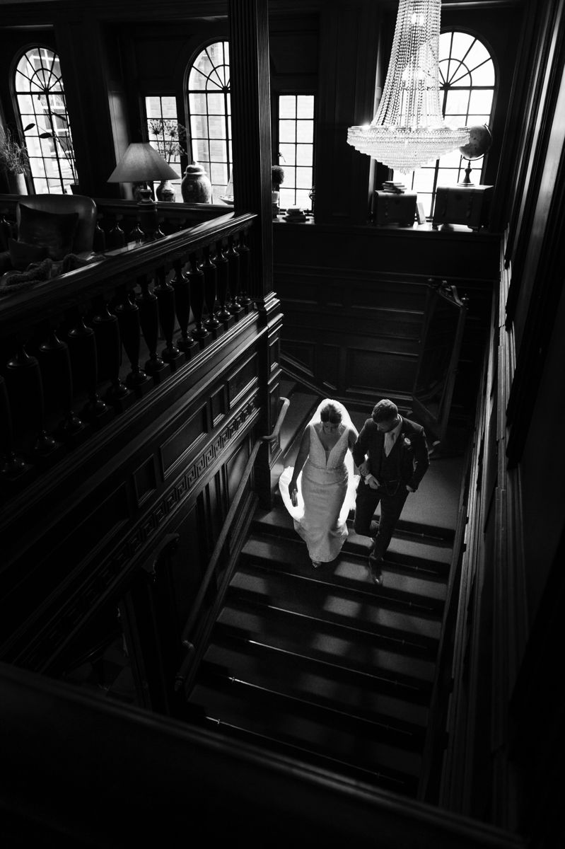 Eaves Hall Wedding Staircase