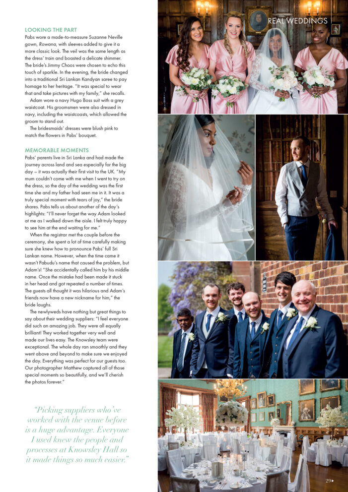 Knowsley Hall Wedding Magazine Feature Matthew Rycraft