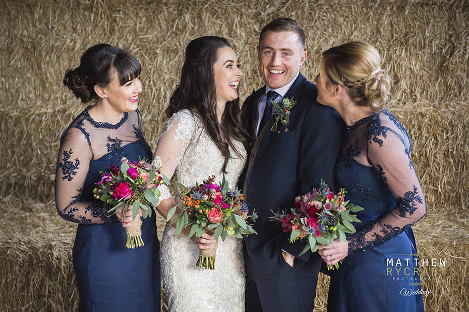 Bride Groom and Bridesmaids Wedding Photograph