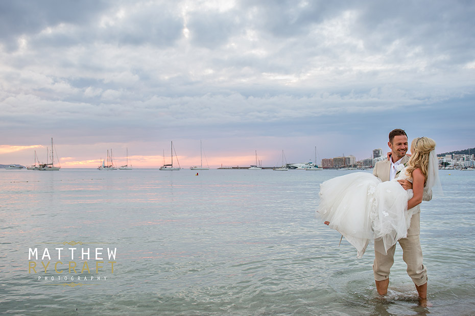 Bride and Groom in Sea