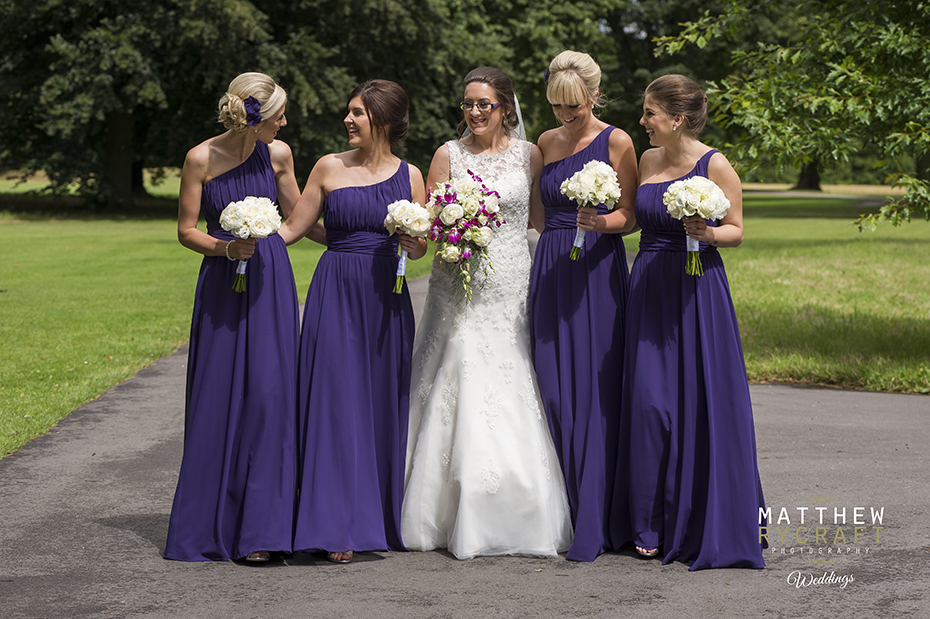 Purple off the shoulder full length bridesmaid dress