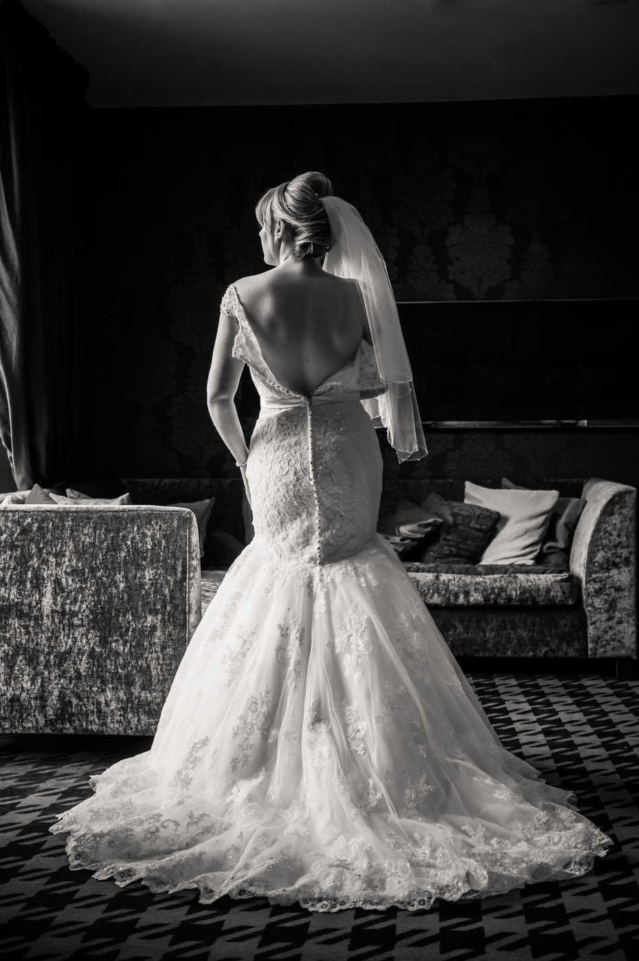 Back of Wedding Dress Bridal Portrait Back of Wedding Dress Bridal Portrait