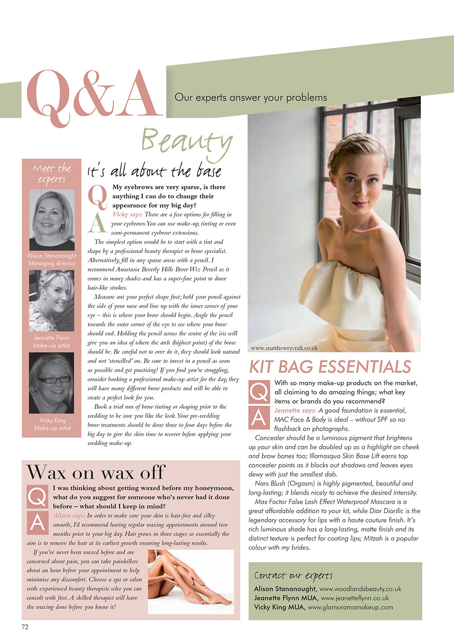 Wedding Beauty Magazine Article