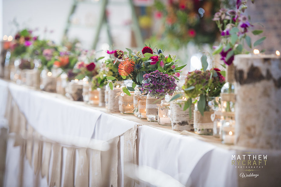 Wedding Table Dressing Jars Flowers