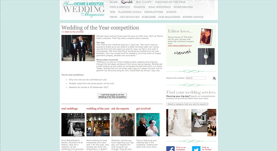 Your Merseyside Wedding Magazine Wedding of the Year